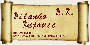 Milanko Kujović vizit kartica